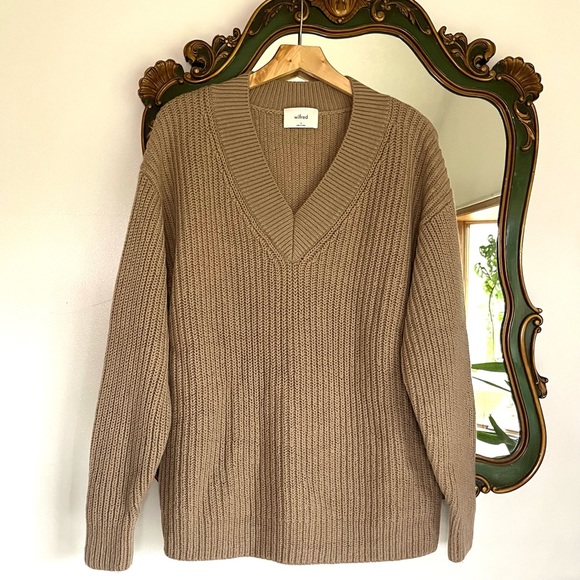 Aritzia Wilfred Belize Sweater Oxford Tan - Picture 6 of 7